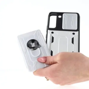 Hurtownia GSM - Etui Bizon Case Camshield Card Slot Ring do Samsung Galaxy S22 Plus białe - BIZ7807 - {ean13} - Hurt