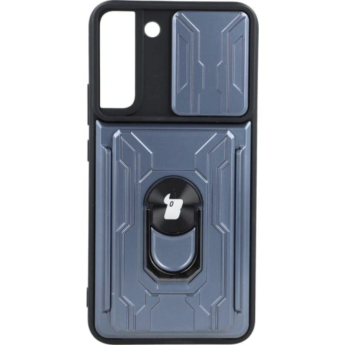 Etui Bizon Case Camshield Card Slot Ring do Samsung Galaxy S22 Plus szare