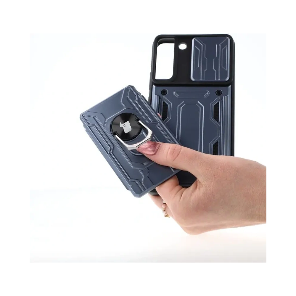 Hurtownia GSM - Bizon Case Camshield Kartensteckplatz Ring Samsung Galaxy S22 Plus grau - BIZ7808 - {ean13} - Hurt