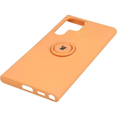 Etui Bizon Case Silicone Ring do Samsung Galaxy S22 Ultra pomarańczowe
