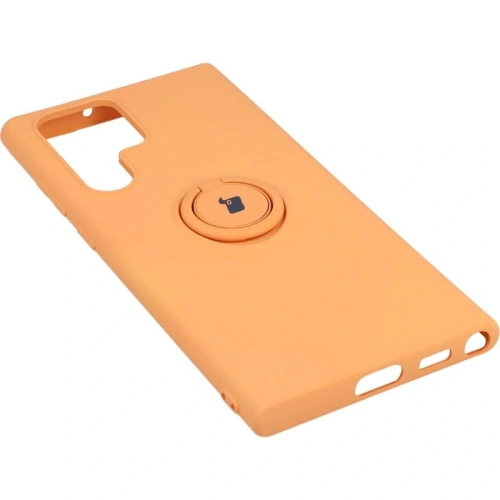 Etui Bizon Case Silicone Ring do Samsung Galaxy S22 Ultra pomarańczowe