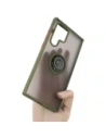 Wholesale Bizon Case Hybrid Ring Samsung Galaxy S22 Ultra smoky with a green frame - BIZ7812 - {ean13} - Hurt
