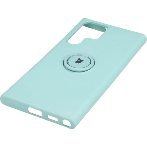 Etui Bizon Case Silicone Ring do Samsung Galaxy S22 Ultra turkusowe