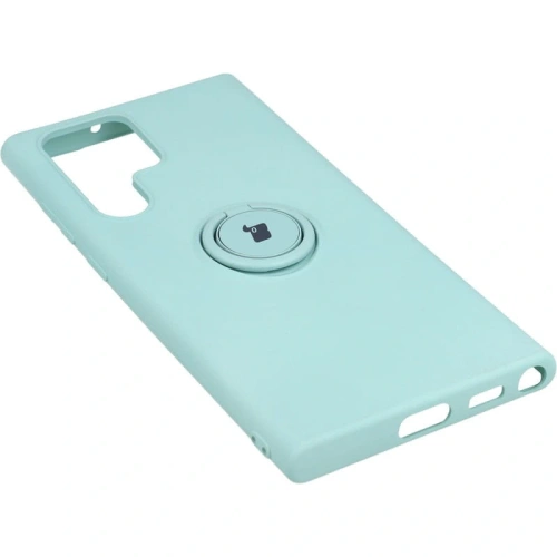 Etui Bizon Case Silicone Ring do Samsung Galaxy S22 Ultra turkusowe