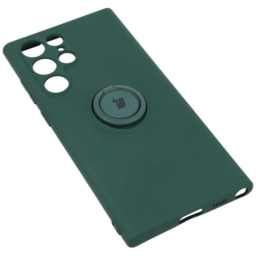 Wholesale Bizon Case Silicone Ring Samsung Galaxy S22 Ultra dark green - BIZ7815 - {ean13} - Hurt