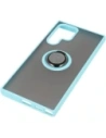 Wholesale Bizon Case Hybrid Ring Samsung Galaxy S22 Ultra smoky with a light blue frame - BIZ7816 - {ean13} - Hurt