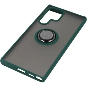 Hurtownia GSM - Etui s úchytem na prst Bizon Case Hybrid Ring pro Samsung Galaxy S22 Ultra kouřové s tmavě zeleným rámem - BIZ1642 - {ean13} - Hurt