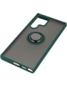 Wholesale Bizon Case Hybrid Ring Samsung Galaxy S22 Ultra smoky with a dark green frame - BIZ1642 - {ean13} - Hurt