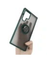 Wholesale Bizon Case Hybrid Ring Samsung Galaxy S22 Ultra smoky with a dark green frame - BIZ1642 - {ean13} - Hurt