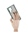 Wholesale Bizon Case Hybrid Ring Samsung Galaxy S22 Ultra smoky with a dark green frame - BIZ1642 - {ean13} - Hurt