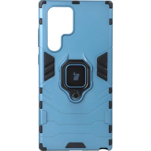 Etui Bizon Case Armor Ring do Samsung Galaxy S22 Ultra niebieskie