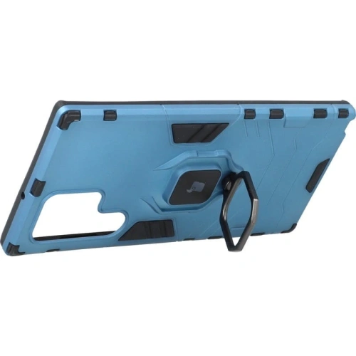 Etui Bizon Case Armor Ring do Samsung Galaxy S22 Ultra niebieskie