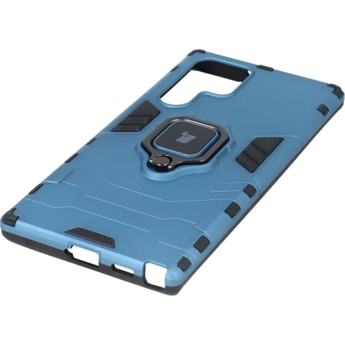Etui Bizon Case Armor Ring do Samsung Galaxy S22 Ultra niebieskie