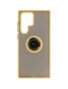 Wholesale Bizon Case Hybrid Ring Samsung Galaxy S22 Ultra smoky with a yellow frame - BIZ7820 - {ean13} - Hurt