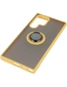 Wholesale Bizon Case Hybrid Ring Samsung Galaxy S22 Ultra smoky with a yellow frame - BIZ7820 - {ean13} - Hurt