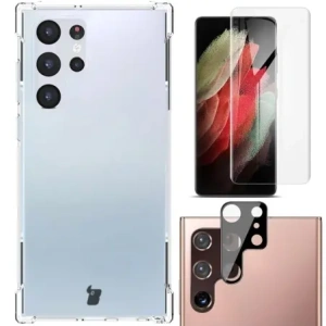 Hurtownia GSM - Etui + 2x folie + objektiv Bizon Case Clear Pack pro Samsung Galaxy S22 Ultra průhledné - BIZ1648 - {ean13} - Hurt