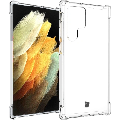 Etui + 2x folia + obiektyw Bizon Case Clear Pack do Samsung Galaxy S22 Ultra przezroczyste