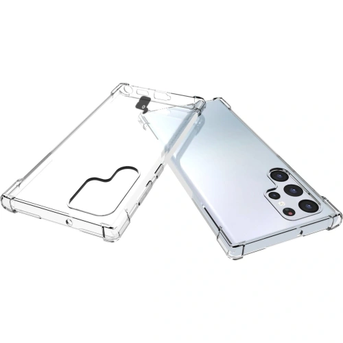 Etui + 2x folia + obiektyw Bizon Case Clear Pack do Samsung Galaxy S22 Ultra przezroczyste