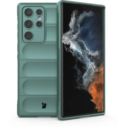 Pancerne etui Bizon Case Tur do Samsung Galaxy S22 Ultra ciemnozielone