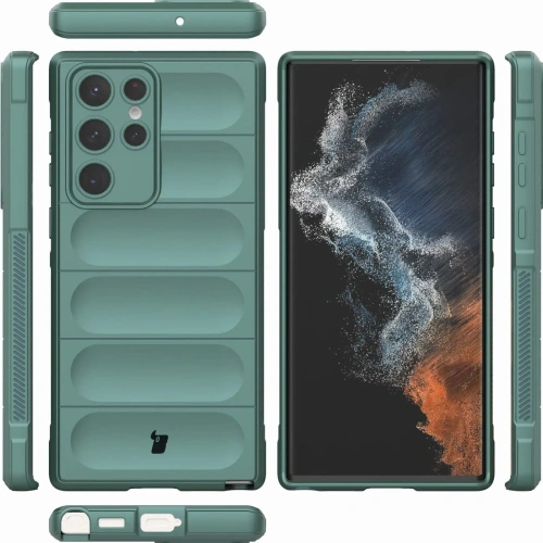 Pancerne etui Bizon Case Tur do Samsung Galaxy S22 Ultra ciemnozielone