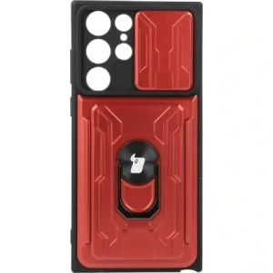 Hurtownia GSM - Bizon Case Camshield Kártyahely Gyűrű Samsung Galaxy S22 Ultra piros - BIZ7829 - {ean13} - Hurt