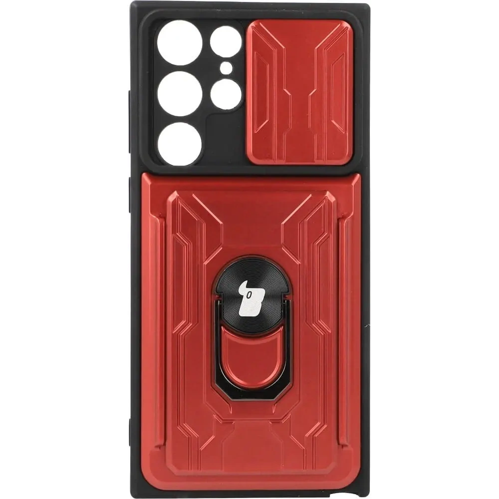 Hurtownia GSM - Bizon Case Camshield Card Slot Ring Samsung Galaxy S22 Ultra rot - BIZ7829 - {ean13} - Hurt