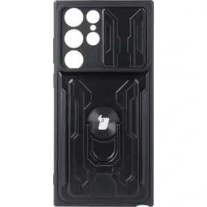 Hurtownia GSM - Etui Bizon Case Camshield Card Slot Ring do Galaxy S22 Ultra, czarne - BIZ7830 - {ean13} - Hurt