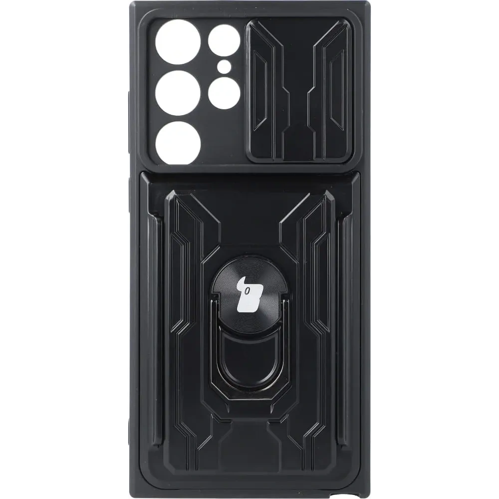 Hurtownia GSM - Etui Bizon Case Camshield Card Slot Ring do Galaxy S22 Ultra, czarne - BIZ7830 - {ean13} - Hurt