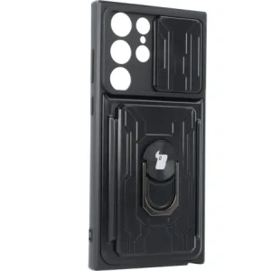 Hurtownia GSM - Etui Bizon Case Camshield Card Slot Ring do Galaxy S22 Ultra, czarne - BIZ7830 - {ean13} - Hurt