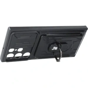 Hurtownia GSM - Etui Bizon Case Camshield Card Slot Ring do Samsung Galaxy S22 Ultra czarne - BIZ7830 - {ean13} - Hurt