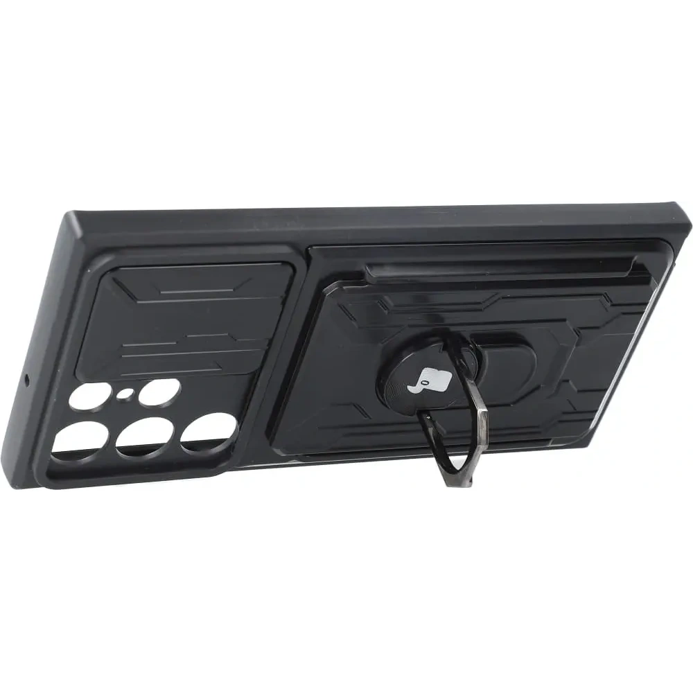 Hurtownia GSM - Etui Bizon Case Camshield Card Slot Ring do Galaxy S22 Ultra, czarne - BIZ7830 - {ean13} - Hurt