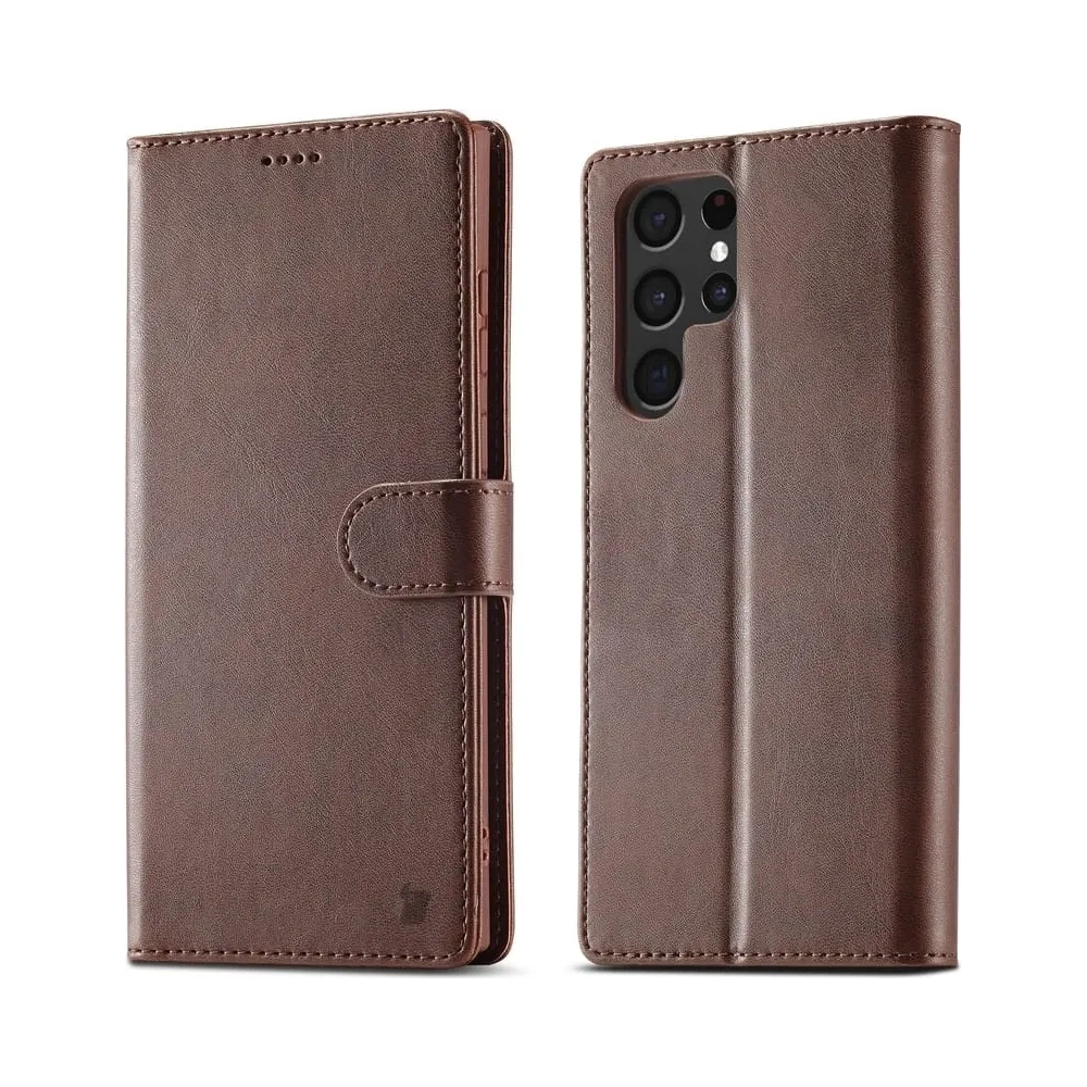 Hurtownia GSM - Etui Bizon Case Wallet do Galaxy S22 Ultra, brązowe - BIZ7833 - {ean13} - Hurt