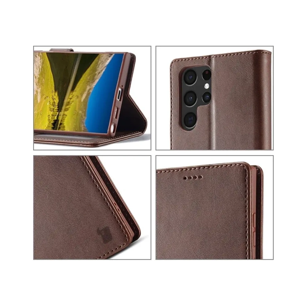 Hurtownia GSM - Etui Bizon Case Wallet do Galaxy S22 Ultra, brązowe - BIZ7833 - {ean13} - Hurt