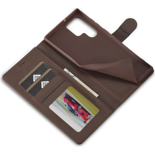 Etui Bizon Case Wallet do Samsung Galaxy S22 Ultra brązowe