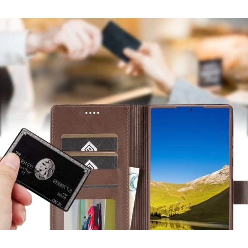Etui Bizon Case Wallet do Samsung Galaxy S22 Ultra brązowe