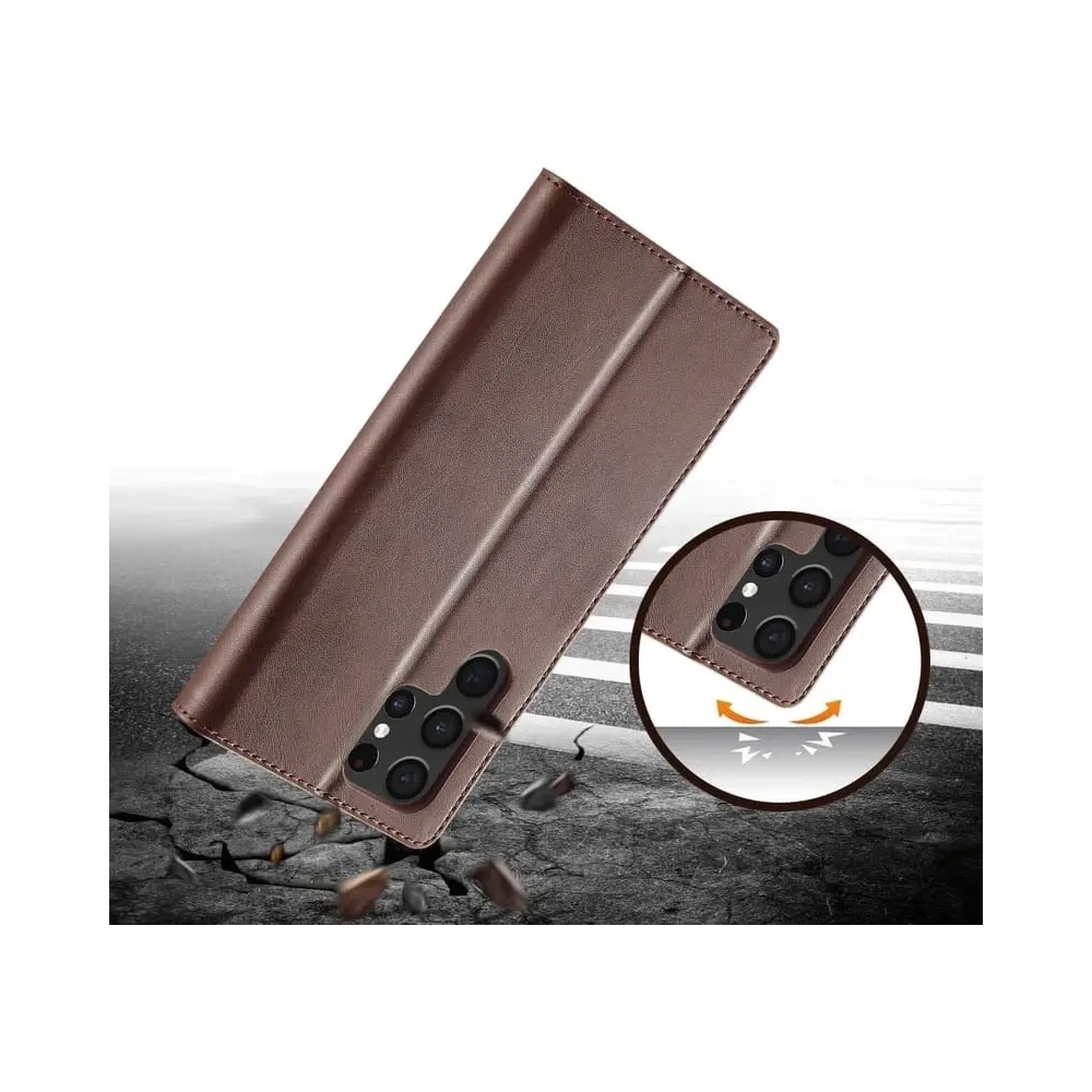 Hurtownia GSM - Etui Bizon Case Wallet do Galaxy S22 Ultra, brązowe - BIZ7833 - {ean13} - Hurt