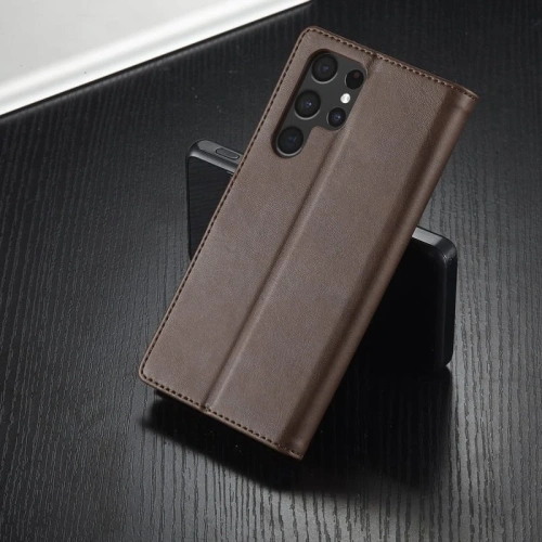 Etui Bizon Case Wallet do Samsung Galaxy S22 Ultra brązowe