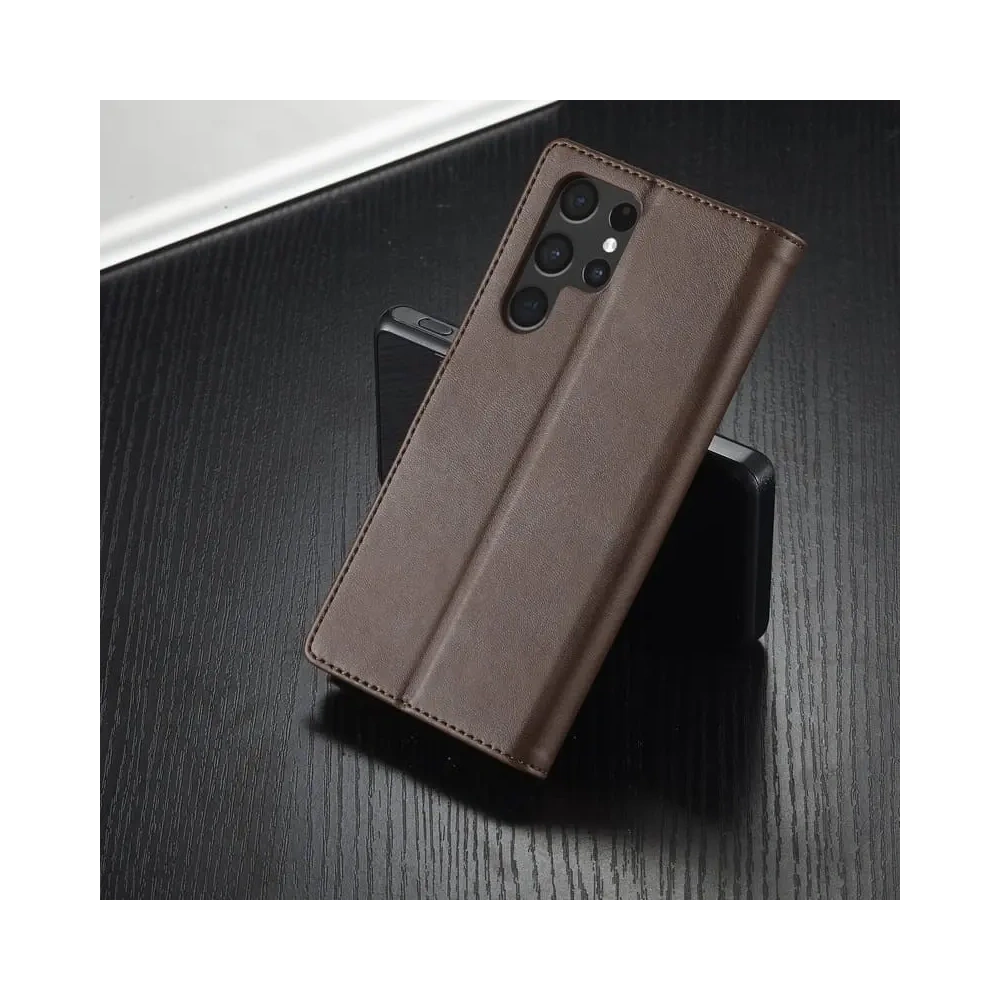 Hurtownia GSM - Etui Bizon Case Wallet do Galaxy S22 Ultra, brązowe - BIZ7833 - {ean13} - Hurt