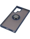 Hurtownia GSM - Etui z uchwytem na palec Bizon Case Hybrid Ring do Galaxy S22 Ultra, przydymione z granatową ramką - BIZ7834 - {ean13} - Hurt