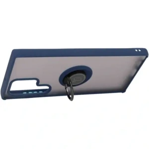 Hurtownia GSM - Etui z uchwytem na palec Bizon Case Hybrid Ring do Galaxy S22 Ultra, przydymione z granatową ramką - BIZ7834 - {ean13} - Hurt