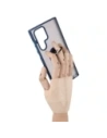 Hurtownia GSM - Etui z uchwytem na palec Bizon Case Hybrid Ring do Galaxy S22 Ultra, przydymione z granatową ramką - BIZ7834 - {ean13} - Hurt