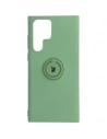 Etui Bizon Case Silicone Ring do Galaxy S22 Ultra, jasnozielone