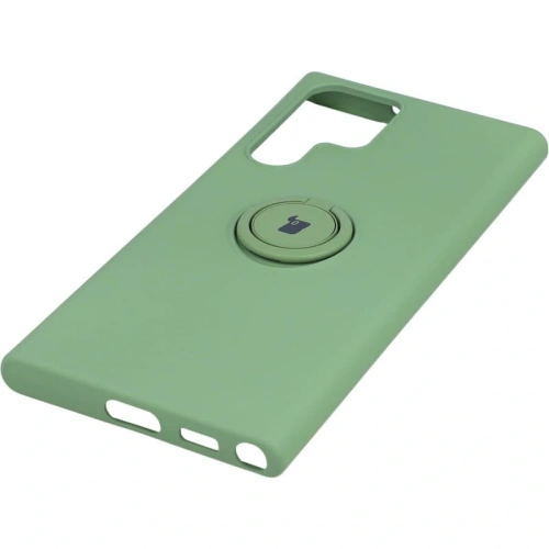 Etui Bizon Case Silicone Ring do Samsung Galaxy S22 Ultra jasnozielone
