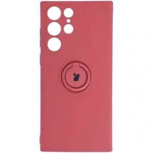 Hurtownia GSM - Etui Bizon Case Silicone Ring do Galaxy S22 Ultra, ciemny róż - BIZ7837 - {ean13} - Hurt