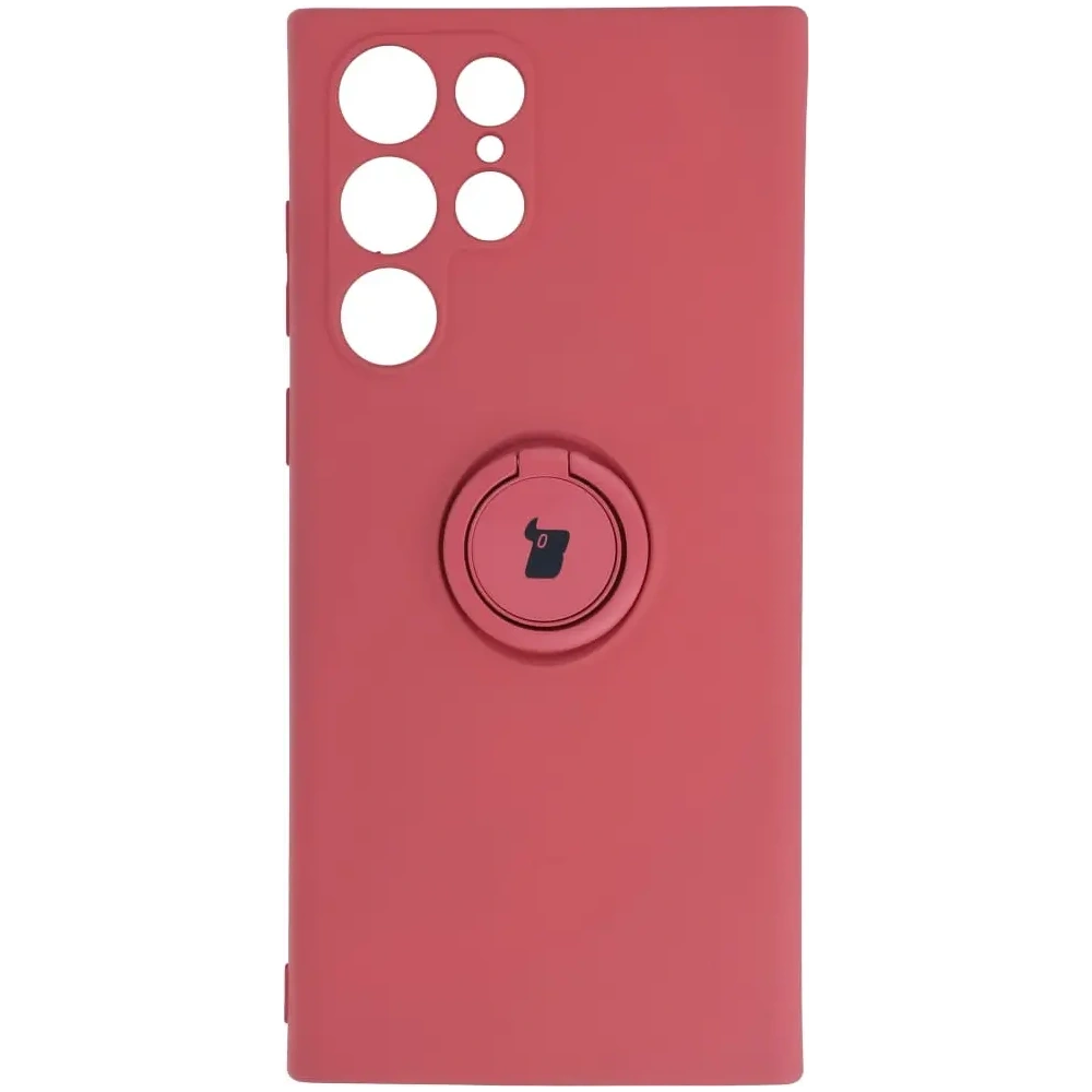Hurtownia GSM - Etui Bizon Case Silicone Ring do Galaxy S22 Ultra, ciemny róż - BIZ7837 - {ean13} - Hurt