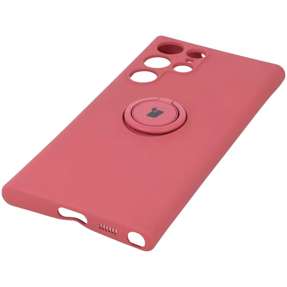 Hurtownia GSM - Etui Bizon Case Silicone Ring do Galaxy S22 Ultra, ciemny róż - BIZ7837 - {ean13} - Hurt