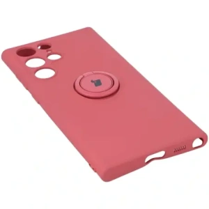 Hurtownia GSM - Etui Bizon Case Silicone Ring do Galaxy S22 Ultra, ciemny róż - BIZ7837 - {ean13} - Hurt