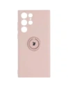 Bizon Case inel din silicon Samsung Galaxy S22 Ultra roz deschis
