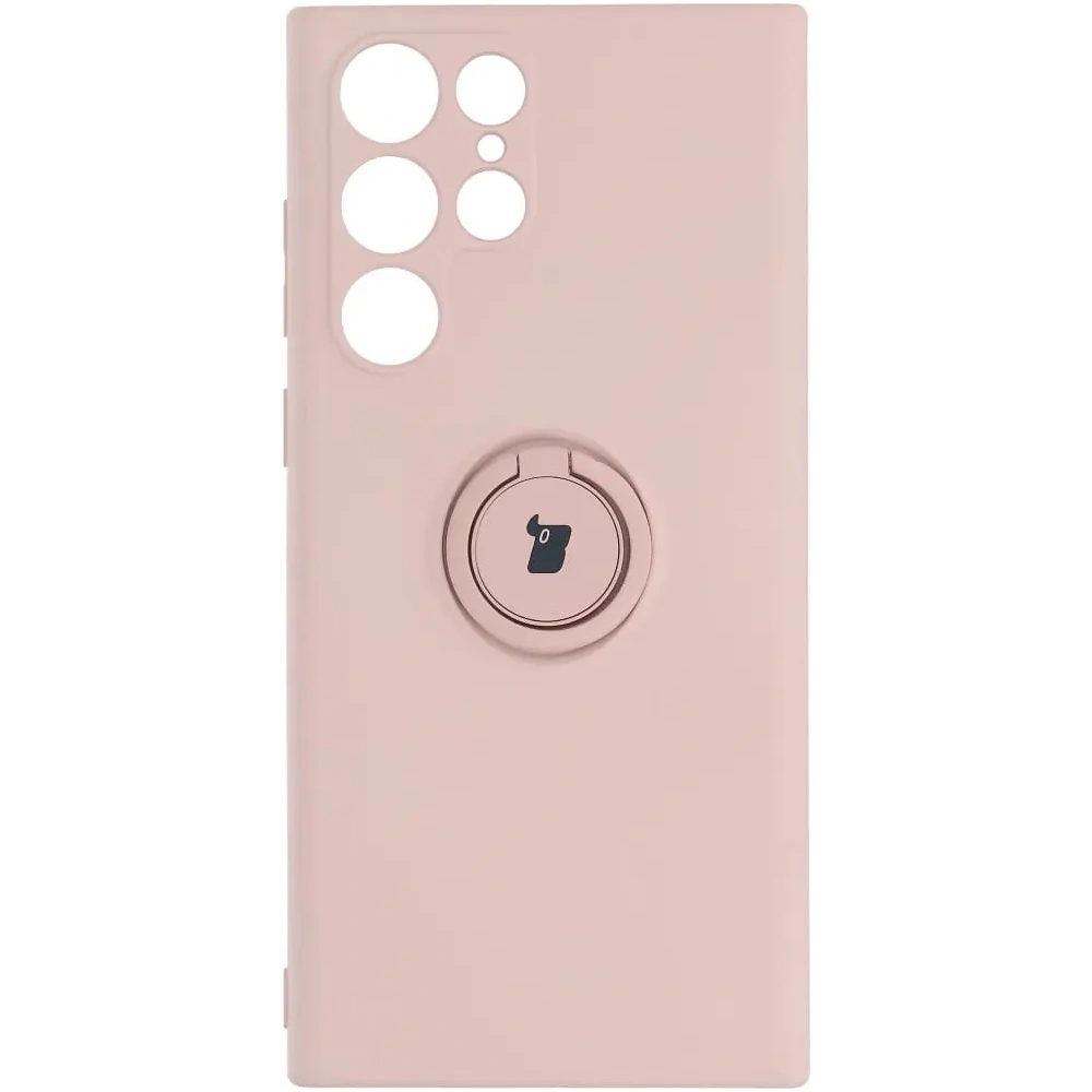Hurtownia GSM - Etui Bizon Case Silicone Ring do Galaxy S22 Ultra, jasnoróżowe - BIZ7838 - {ean13} - Hurt