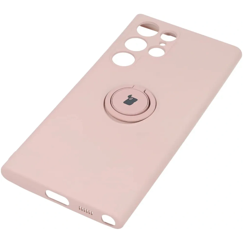 Hurtownia GSM - Etui Bizon Case Silicone Ring do Galaxy S22 Ultra, jasnoróżowe - BIZ7838 - {ean13} - Hurt
